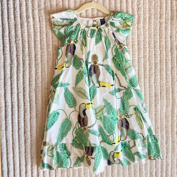 GAP Other - baby GAP cotton voile tropical toucan flutter midi dress, Girls size 5, EUC